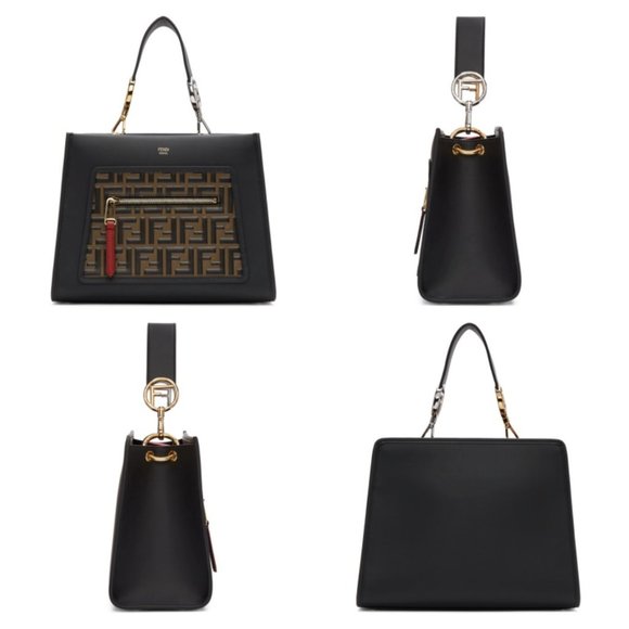 FENDI Tricolor Nappa Leather Runaway Logo Shoulder Bag - Picture 4 of 11